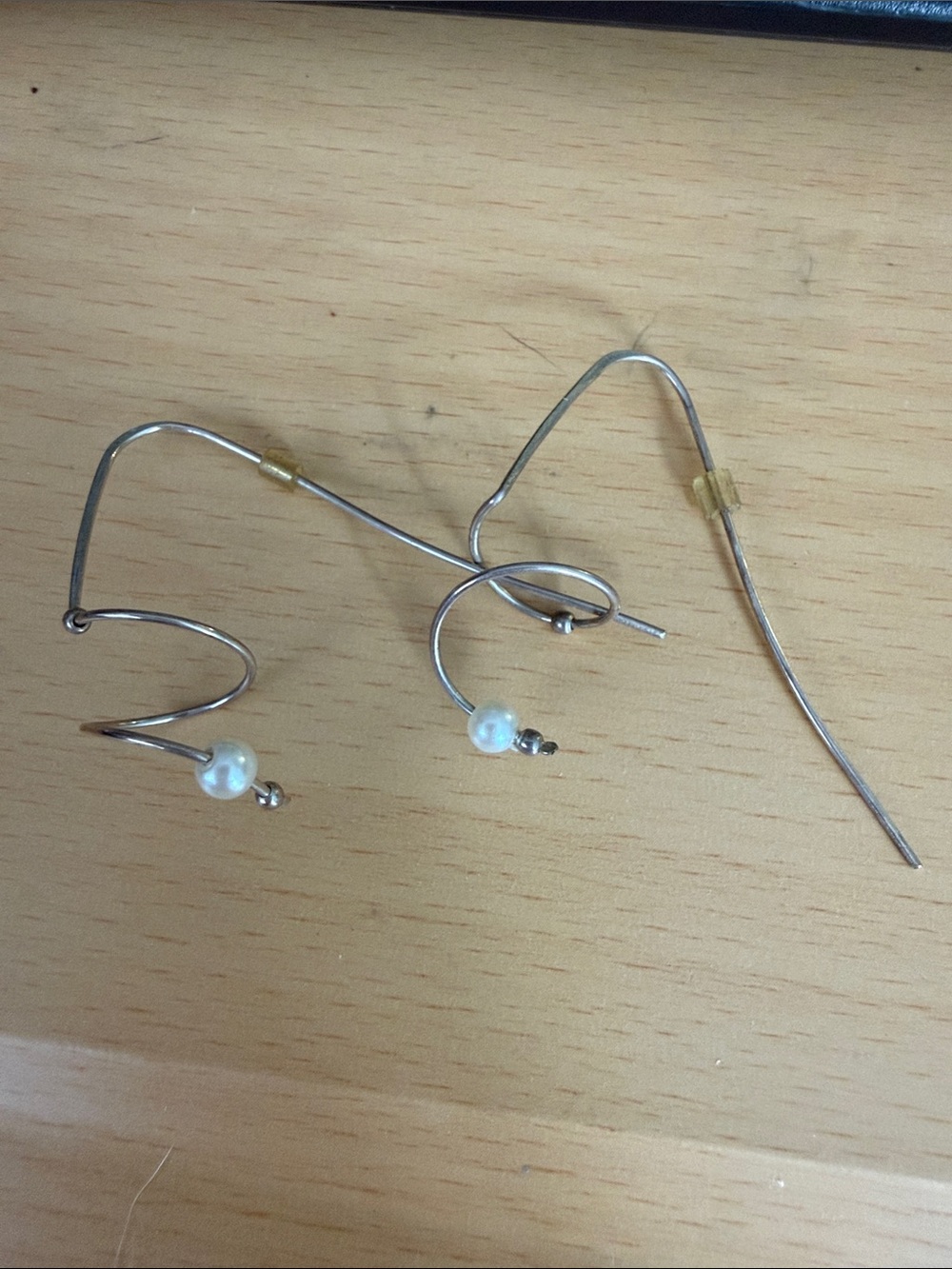 Silver Pearl Spiral Drop Earrings - Women Accessories